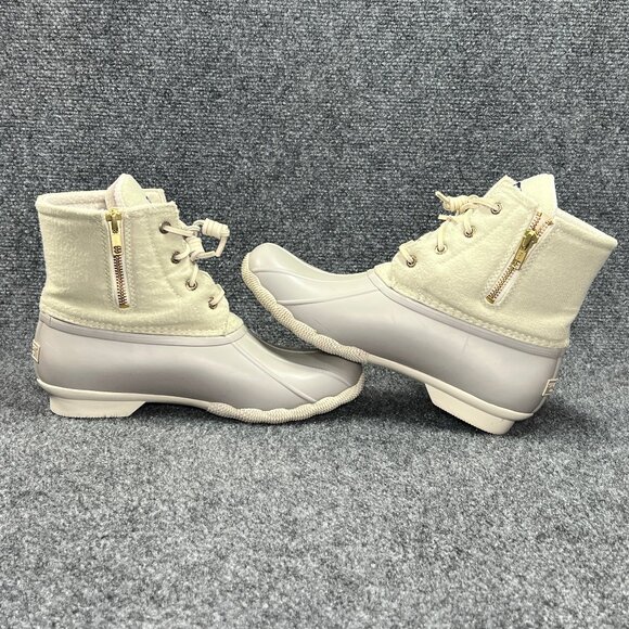 Sperry Waterproof Duck Boots Womens Size 8 Grey Outdoor Lace Up Rain Winter Snow - Picture 7 of 11